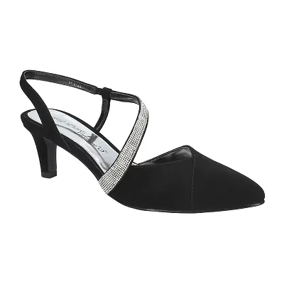 Easy Street Emerald Womens Round Closed Toe Stiletto Heel Pumps