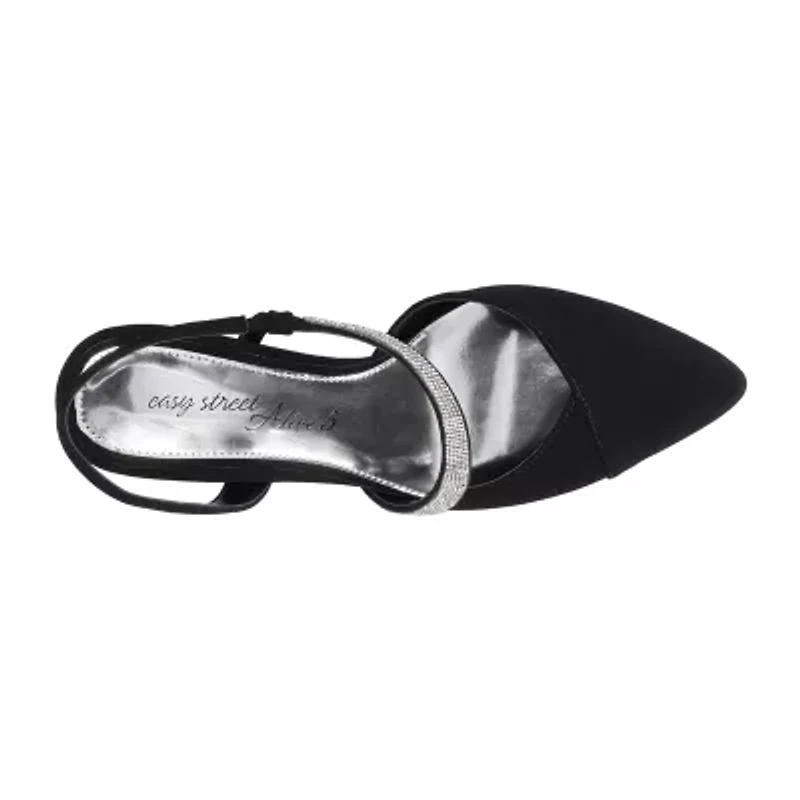 Easy Street Emerald Womens Round Closed Toe Stiletto Heel Pumps