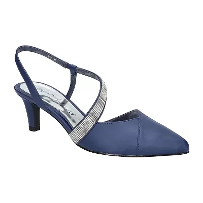 Easy Street Emerald Womens Round Closed Toe Stiletto Heel Pumps