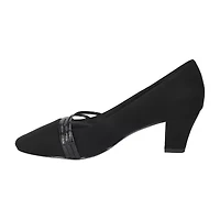 Easy Street Cristiny Womens Round Closed Toe Block Heel Pumps
