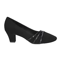 Easy Street Cristiny Womens Round Closed Toe Block Heel Pumps