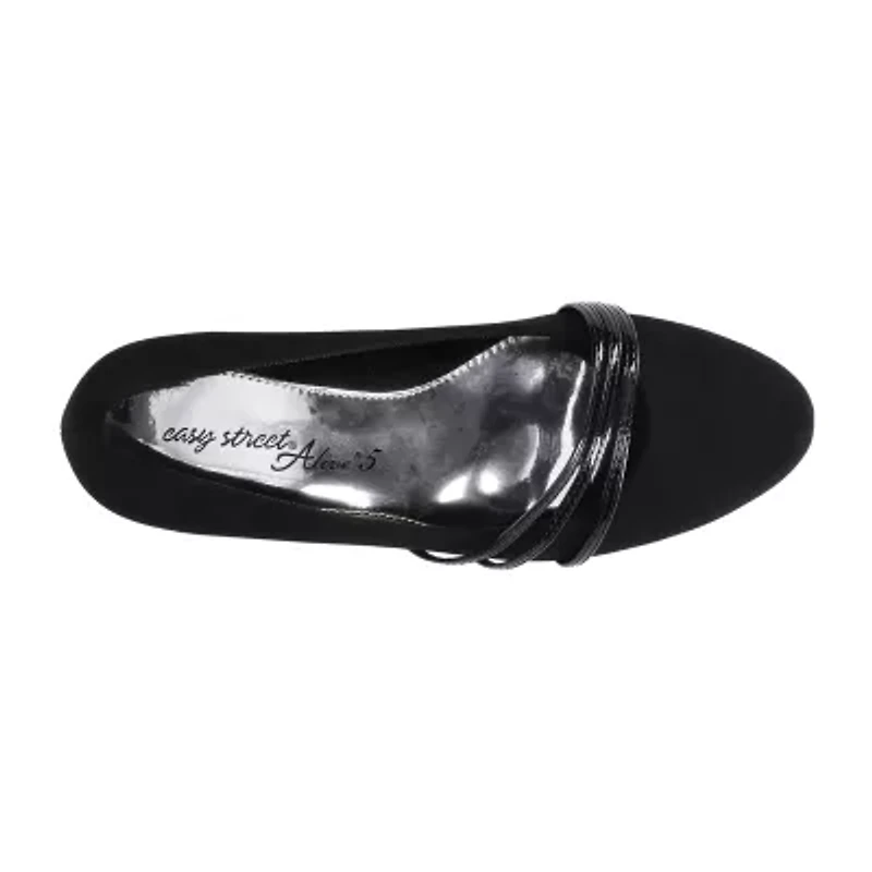 Easy Street Cristiny Womens Round Closed Toe Block Heel Pumps