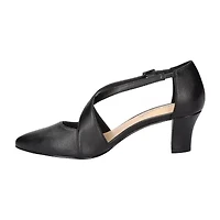 Easy Street Elegance Womens Round Closed Toe Block Heel Pumps