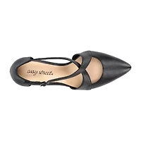Easy Street Elegance Womens Round Closed Toe Block Heel Pumps