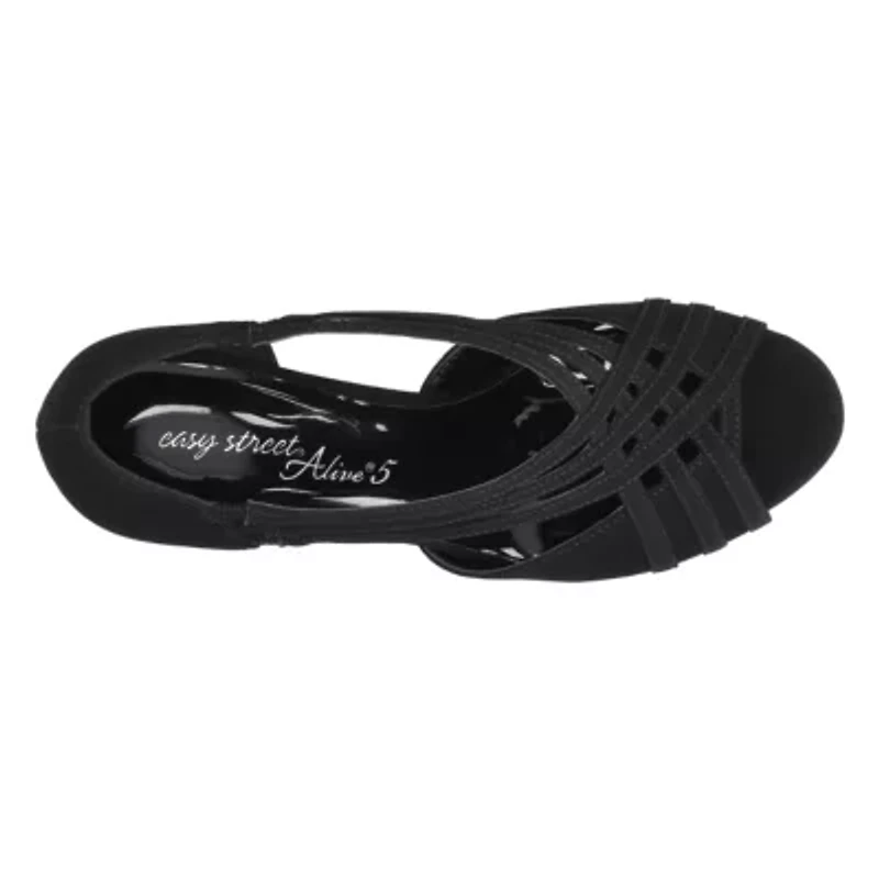 Easy Street Oceana Womens Round Open Toe Stiletto Heel Pumps