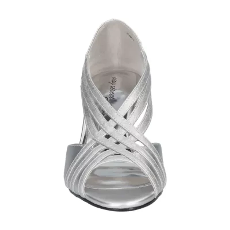 Easy Street Oceana Womens Round Open Toe Stiletto Heel Pumps