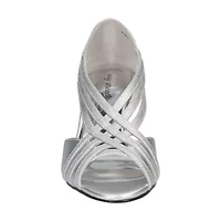 Easy Street Oceana Womens Round Open Toe Stiletto Heel Pumps