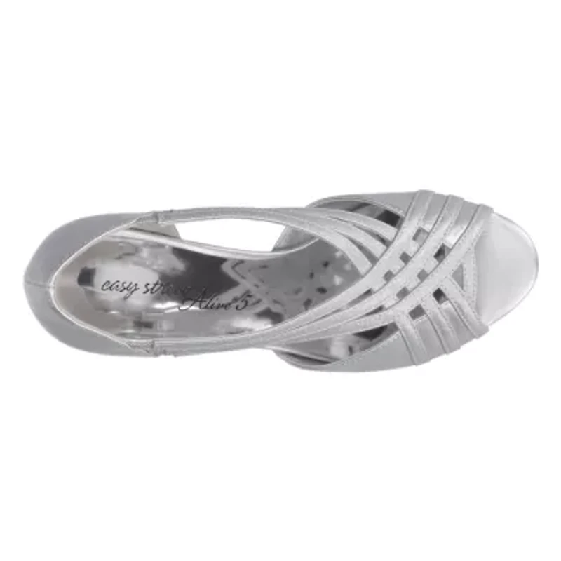 Easy Street Oceana Womens Round Open Toe Stiletto Heel Pumps