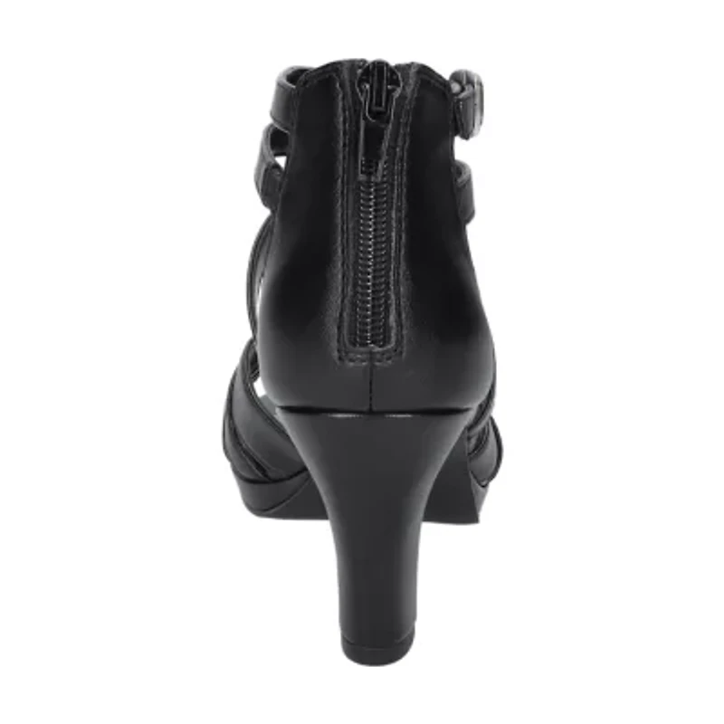 Easy Street Crissa Womens Round Open Toe Stiletto Heel Pumps