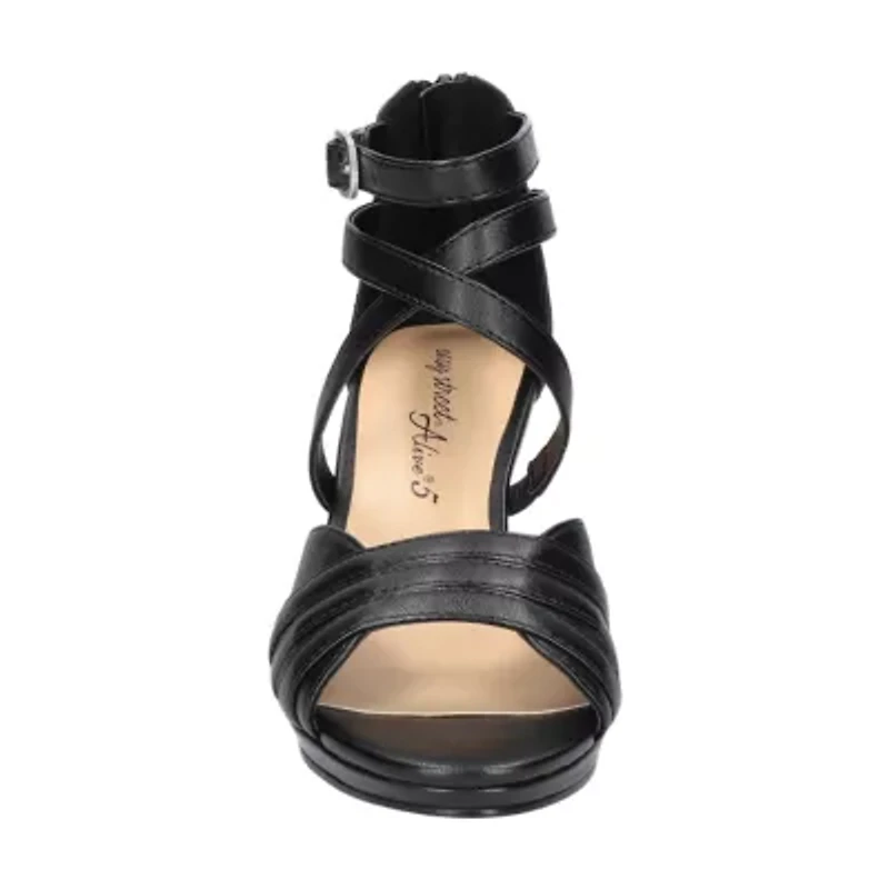 Easy Street Crissa Womens Round Open Toe Stiletto Heel Pumps