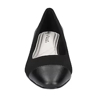 Easy Street Dottie Womens Round Closed Toe Block Heel Pumps