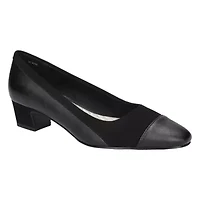 Easy Street Dottie Womens Round Closed Toe Block Heel Pumps