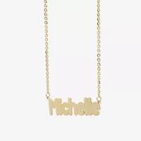 Womens 14K Gold Over Silver Inch Name Necklace