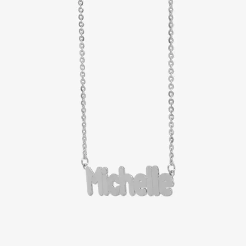 Womens Sterling Silver 18 Inch Name Necklace