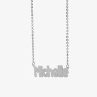 Womens Sterling Silver 18 Inch Name Necklace