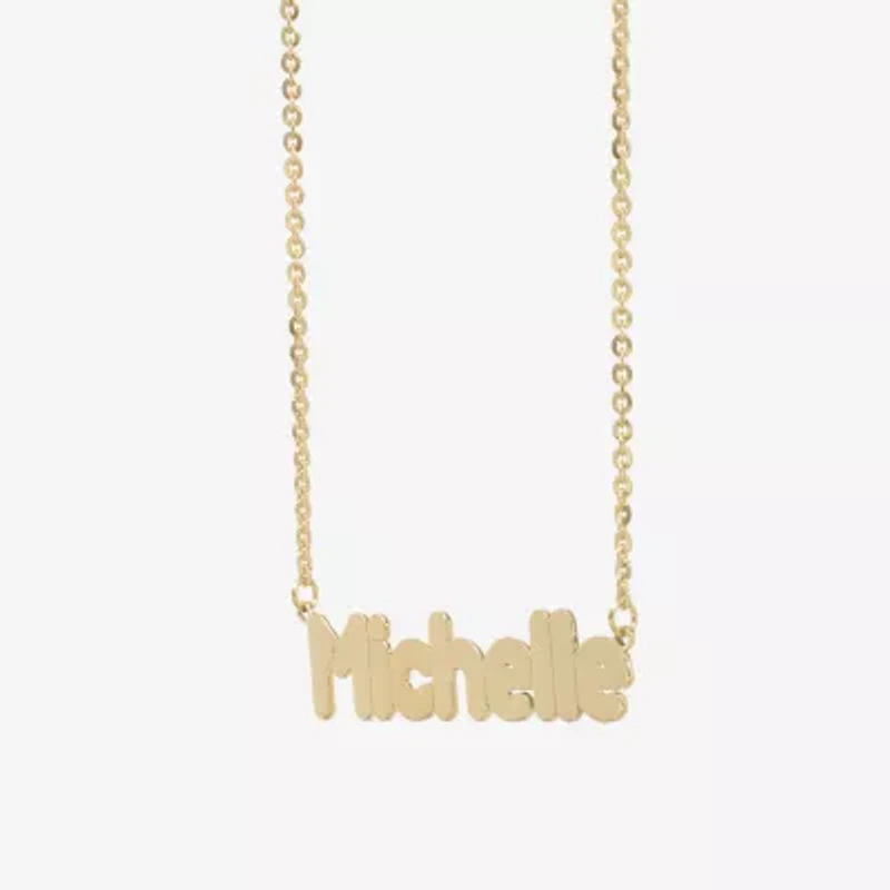 Womens 14K Gold Over Silver 18 Inch Name Necklace
