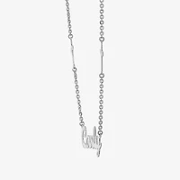 Womens Sterling Silver 16 Inch Name Necklace