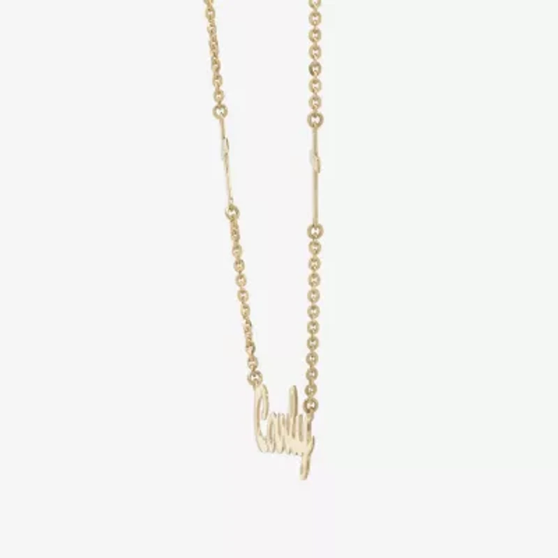 Womens 14K Gold Over Silver Inch Name Necklace