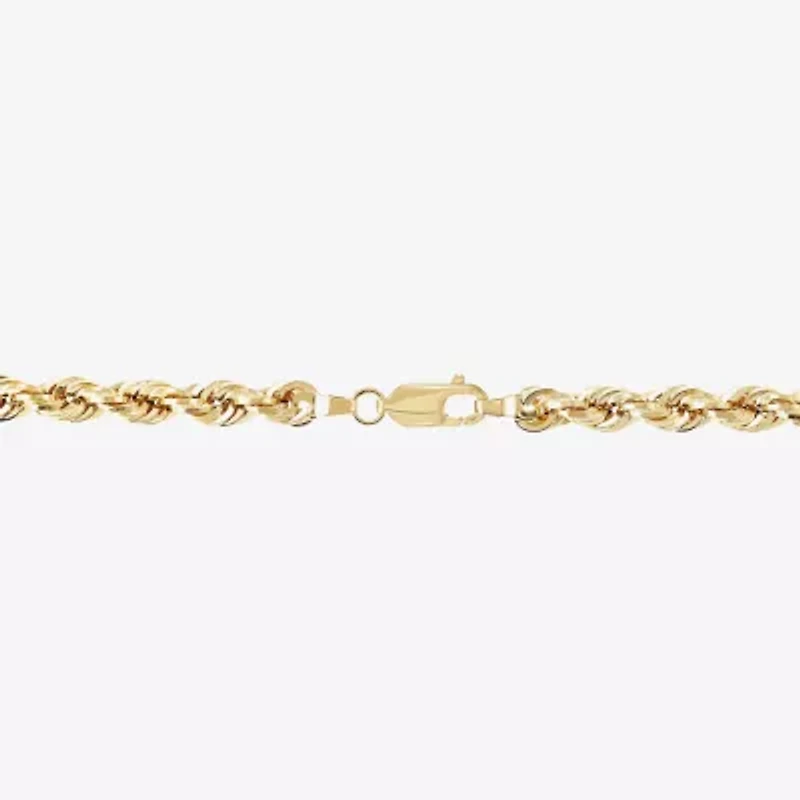 Unisex Adult 10K Gold 24 Inch Rope Chain Necklace