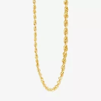 Unisex Adult 10K Gold 24 Inch Rope Chain Necklace