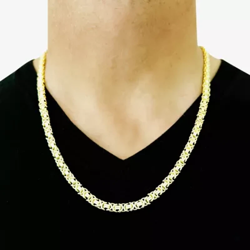 Made in Italy Unisex Adult 14K Gold 24 Inch Byzantine Chain Necklace