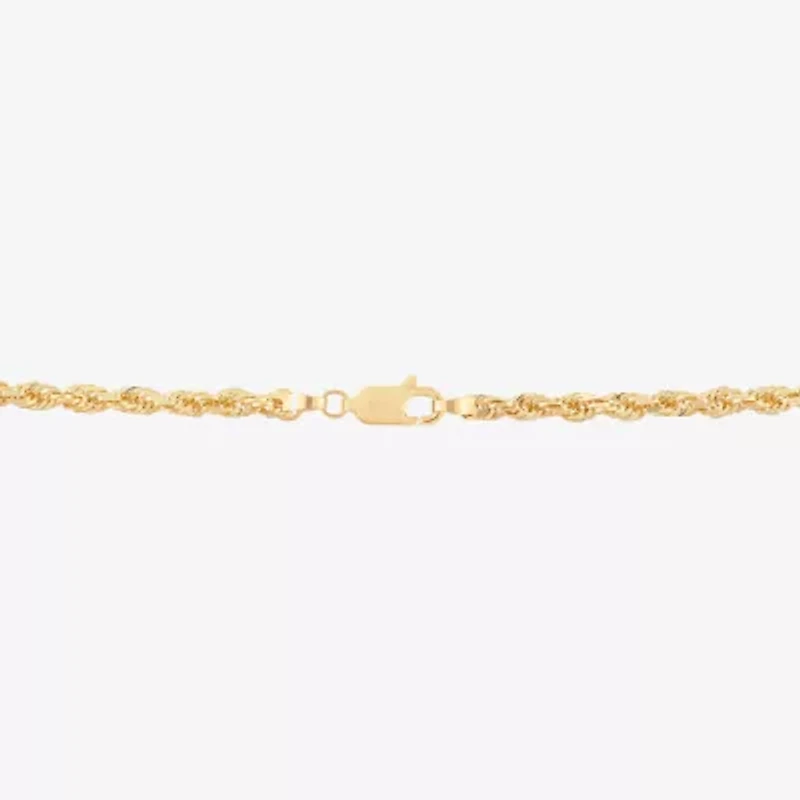 Womens 10K Gold 20 Inch Rope Chain Necklace