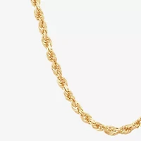 Womens 10K Gold 20 Inch Rope Chain Necklace