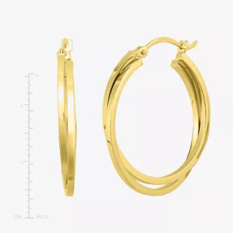 Womens 14K Gold 27.5mm Hoop Earrings