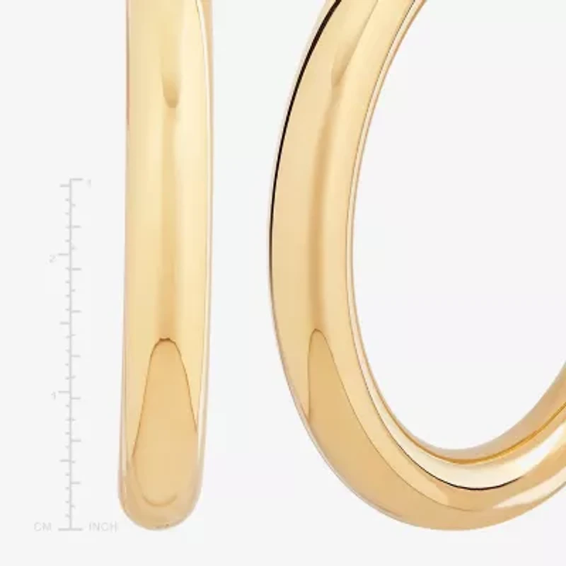 Womens 14K Gold 40mm Round Hoop Earrings