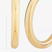 Womens 14K Gold 40mm Round Hoop Earrings