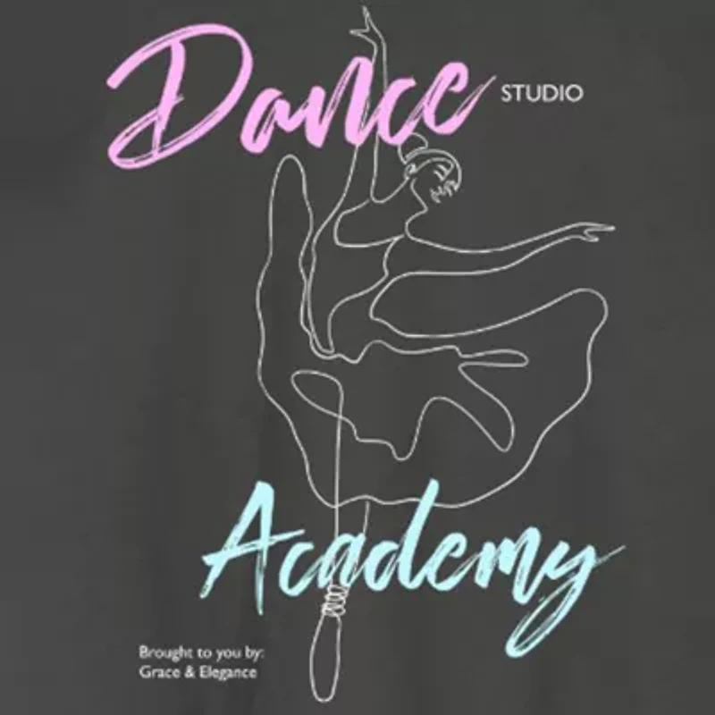 Dance Academy Oversized Tee Womens Crew Neck Long Sleeve Oversized Juniors Graphic T-Shirt