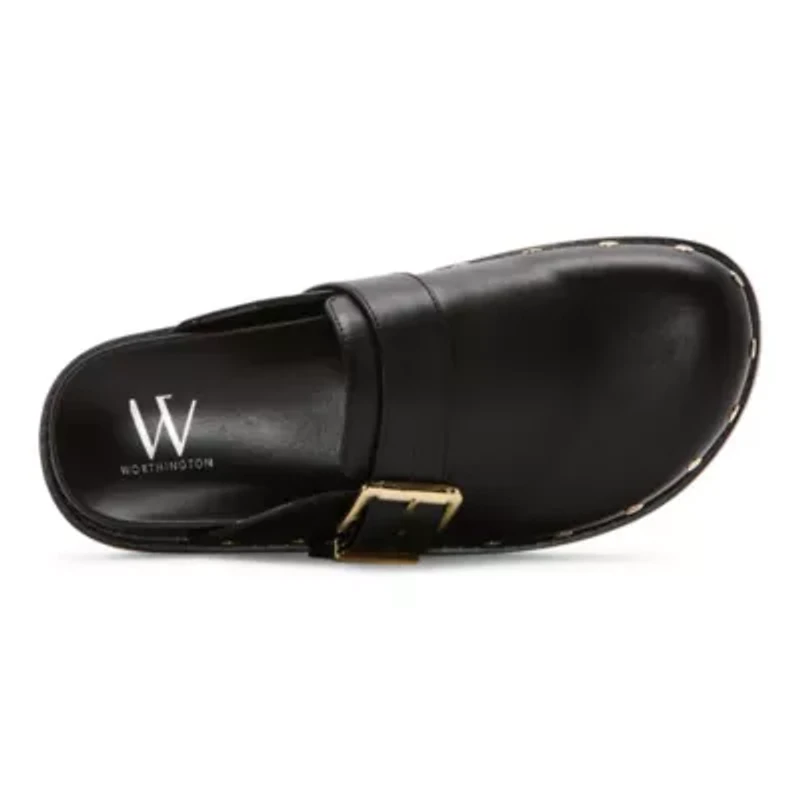 Worthington Lang Womens Round Closed Toe Clogs