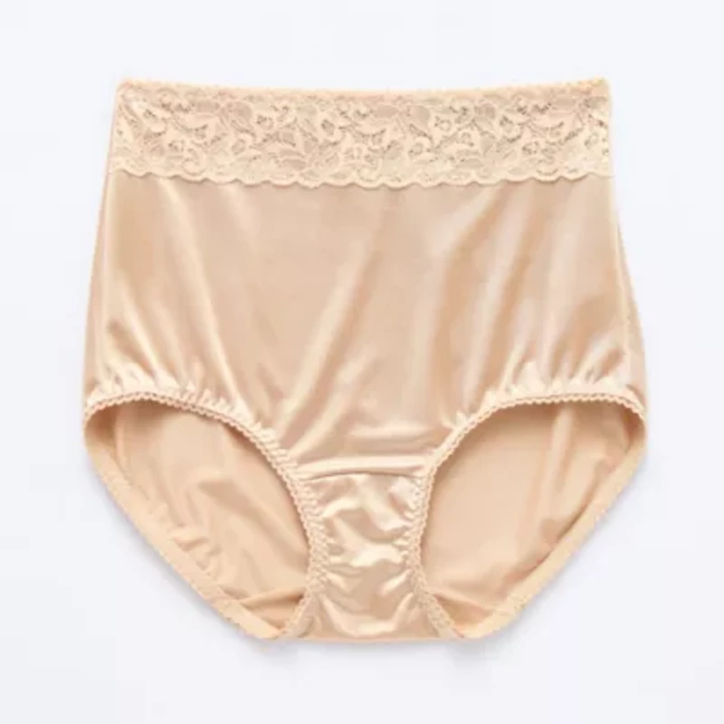 Underscore Rainbow Stretch Satin Lace Trim Control Briefs