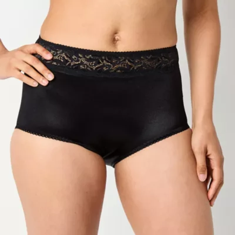 Underscore Rainbow Stretch Satin Lace Trim Control Briefs