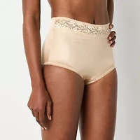 Underscore Rainbow Stretch Satin Lace Trim Control Briefs