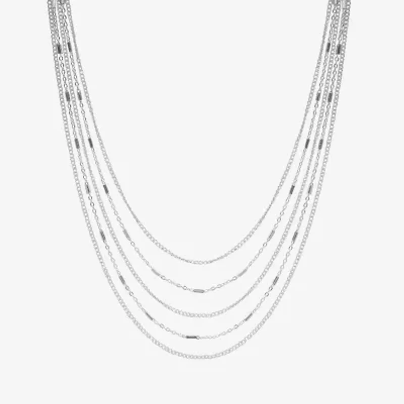 Bijoux Bar Delicates Silver Tone Womens 16 Inch Strand Necklace
