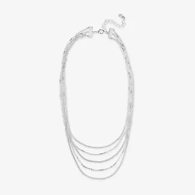 Bijoux Bar Delicates Silver Tone Womens 16 Inch Strand Necklace