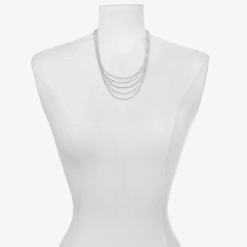 Bijoux Bar Delicates Silver Tone Womens 16 Inch Strand Necklace