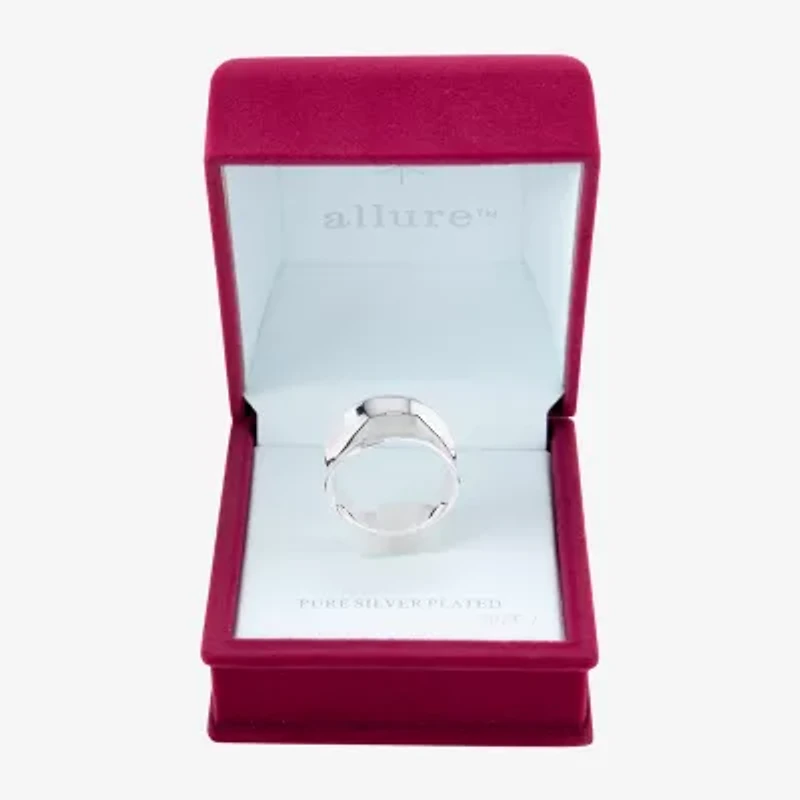 Sparkle Allure Polished Wavy Womens 5.5MM Pure Silver Over Brass Band