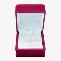 Sparkle Allure Womens Cubic Zirconia Pure Silver Over Brass Bow Cocktail Ring