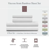 Ella Jayne Rayon From Bamboo Deep-Pocket 4-piece Sheet Set