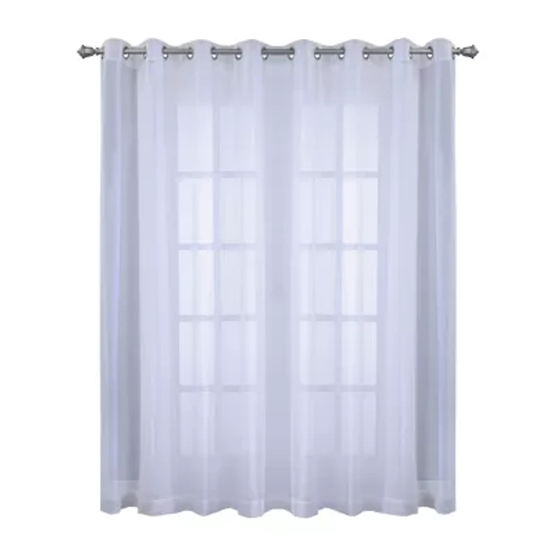 Habitat Cote D'Azure Grommet Top Sheer Single Curtain Panel