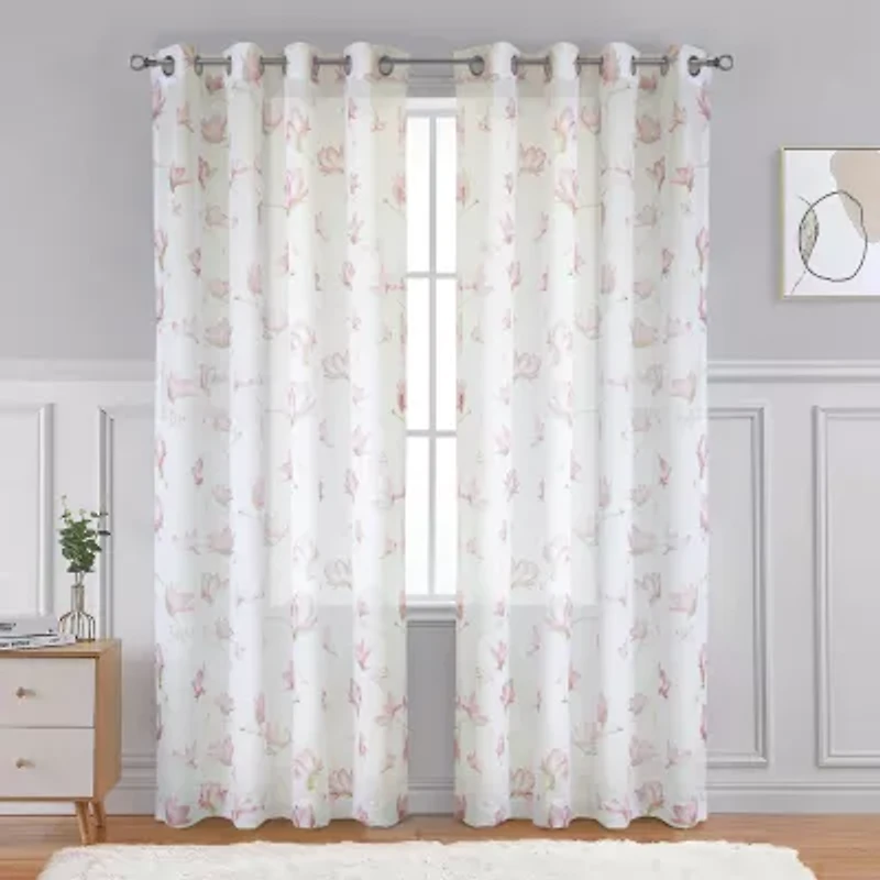 Magnolia Grommet Top Light-Filtering Single Curtain Panel