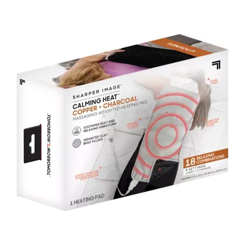 Sharper Image Calming Weighted Heating Pad with Copper + Charcoal