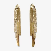 Bijoux Bar Gold Tone Snake Chain Womens Crystal Drop Earrings