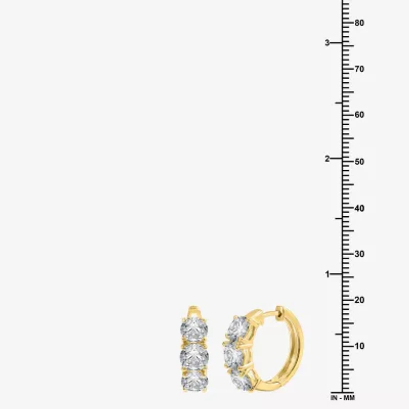 (G/Si1-Si2) Womens 5 CT. T.W. Lab Grown White Diamond 14K Gold 18.9mm Hoop Earrings