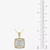 Womens 1/2 CT. T.W. Natural White Diamond 14K Two Tone Gold 18 Inch Pendant Necklace