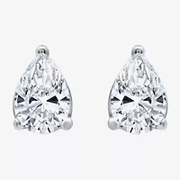 Ever Star (H-I / Si2-I1) 1 CT. T.W. Lab Grown White Diamond 10K White Gold Pear Stud Earrings