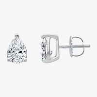 Ever Star (H-I / Si2-I1) 1 CT. T.W. Lab Grown White Diamond 10K White Gold Pear Stud Earrings