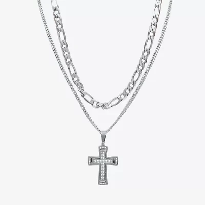 Mens Zirconia Stainless Steel 2-pc. Jewelry Set